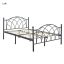 Cadru pat metalic Lotti cu grilaj cadou-90x200 cm-negru