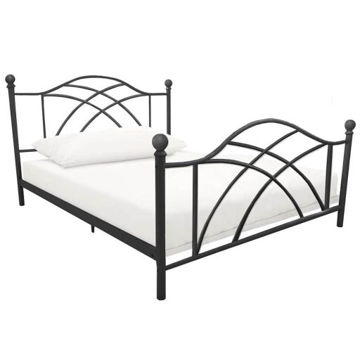 Cadru pat metalic Lotti cu grilaj cadou-90x200 cm-negru