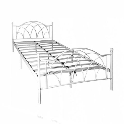 Cadru pat metalic Lotti cu grilaj cadou-160x200 cm-alb