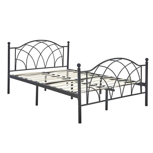 Cadru pat metalic Lotti cu grilaj cadou-180x200 cm-negru