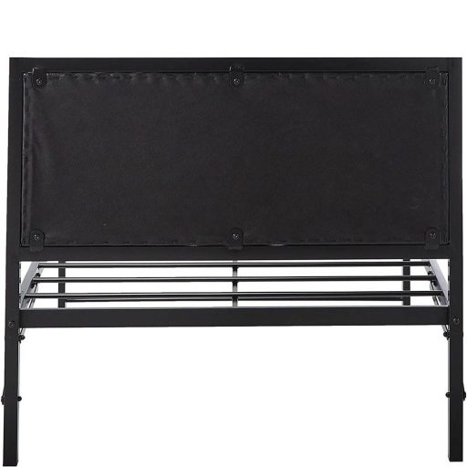 Cadru pat metalic Hanna cu grilaj cadou-90x200 cm-negru