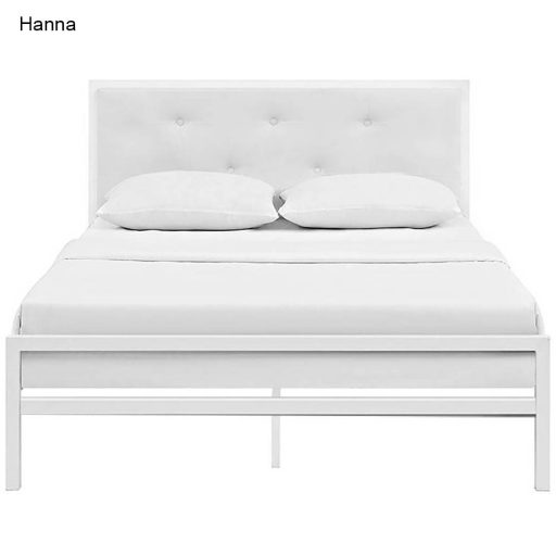 Cadru pat metalic Hanna cu grilaj cadou-160x200 cm-alb