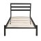 Cadru pat metalic Bella cu grilaj cadou-90x200 cm-negru