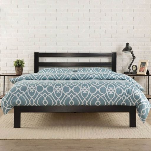 Cadru pat metalic Bella cu grilaj cadou-160x200 cm-negru
