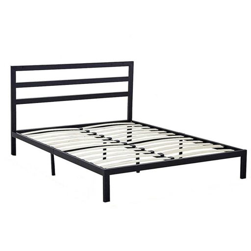 Cadru pat metalic Bella cu grilaj cadou-160x200 cm-negru