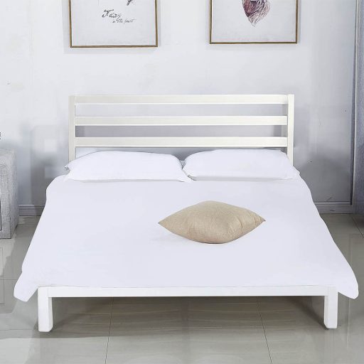 Cadru pat metalic Bella cu grilaj cadou-160x200 cm-alb