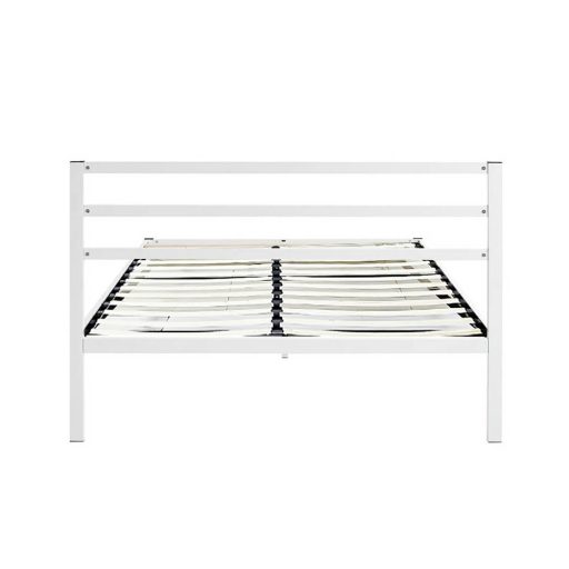 Cadru pat metalic Bella cu grilaj cadou-160x200 cm-alb