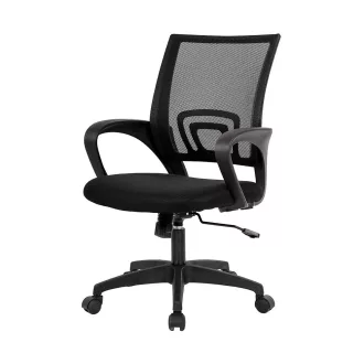 Scaun de birou rotativ cu cotiere-negru