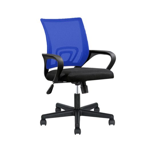 Scaun de birou rotativ cu cotiere-albastru