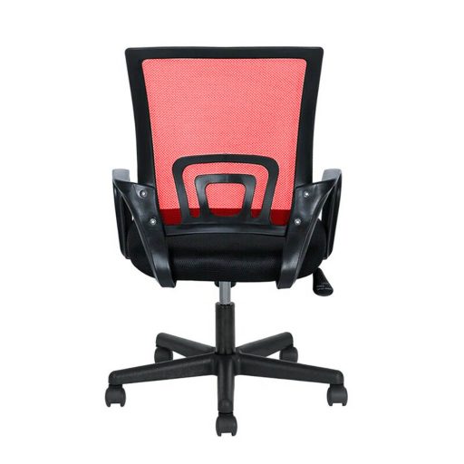 Scaun de birou rotativ cu cotiere-rosu