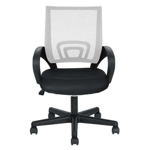 Scaun de birou rotativ cu cotiere-alb