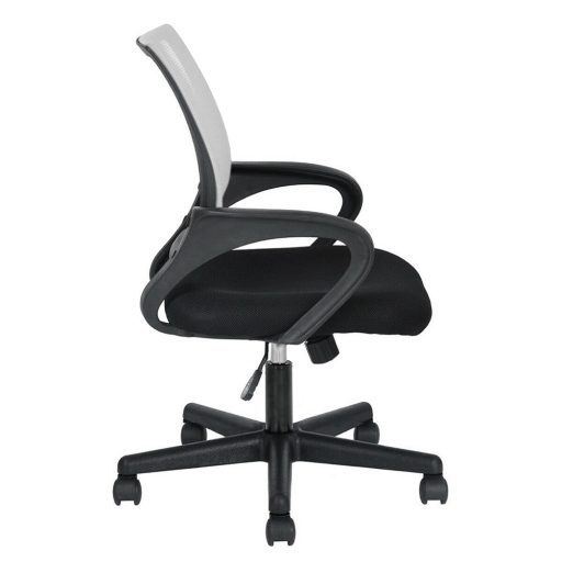Scaun de birou rotativ cu cotiere-alb
