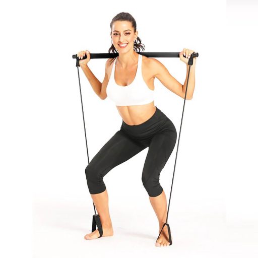 Bara fitness cu corzi de cauciuc