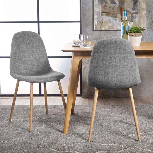 4 buc scaune acoperite cu material textil-gri