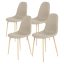 4 buc scaune acoperite cu material textil-bej