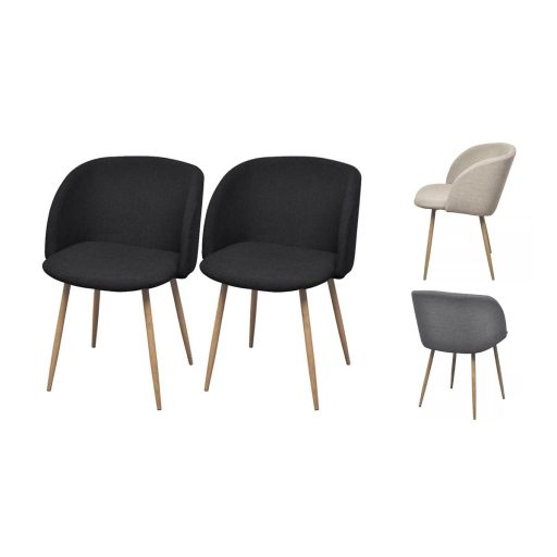 Scaun tapitat Betti, 2 buc-negru