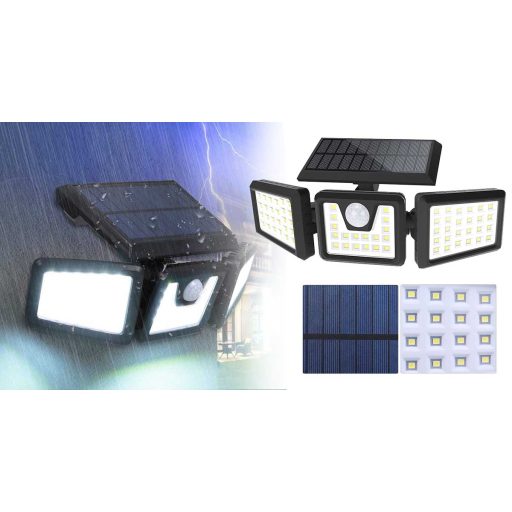 Lampa solara cu 3 panouri rotative