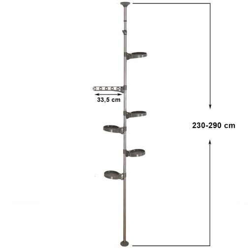 Suport telescopic pentru flori, gri