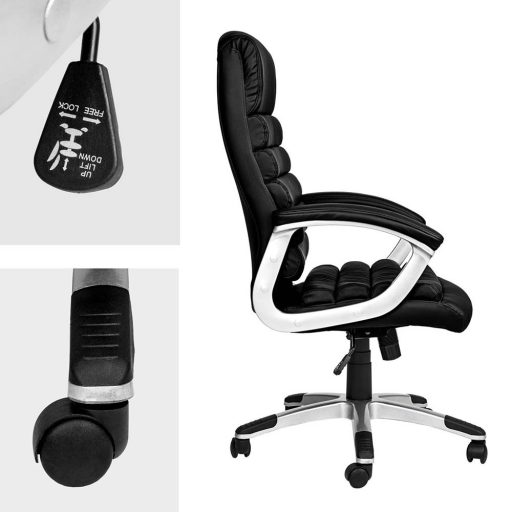 Scaun de birou directorial premium-negru