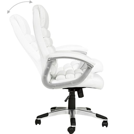 Scaun de birou directorial premium-alb