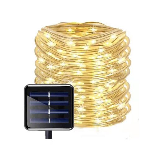 Ghirlanda luminoasa solara decorativa, 10m, alb cald