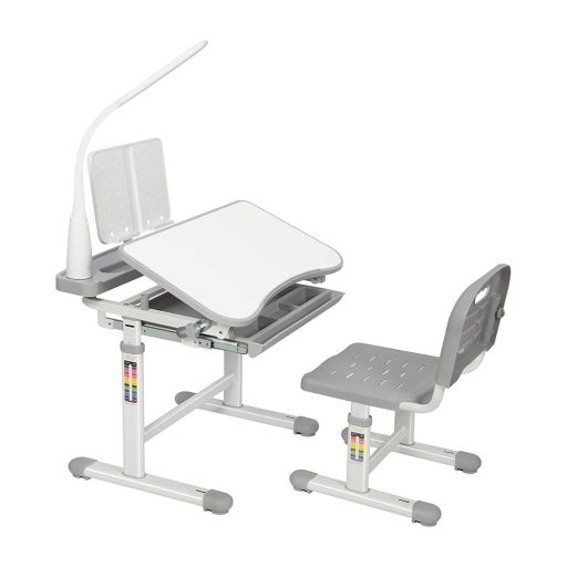 Birou multifunctional copii, inaltime reglabila-gri