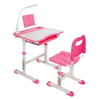 Birou multifunctional copii, inaltime reglabila, roz