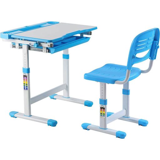 Birou multifunctional copii, inaltime reglabila, albastru