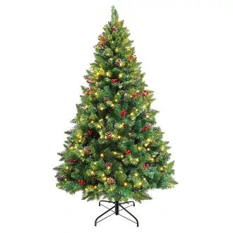 Brad artificial, cu 180 LED-uri, alb cald-150 cm