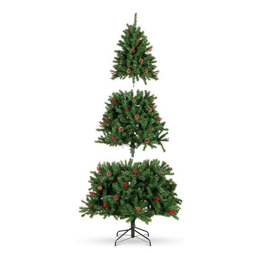 Brad artificial, cu 180 LED-uri, alb cald-150 cm