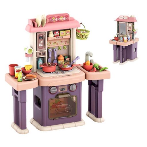 Set de bucatarie si baie de jucarie 2 in1, 43 piese