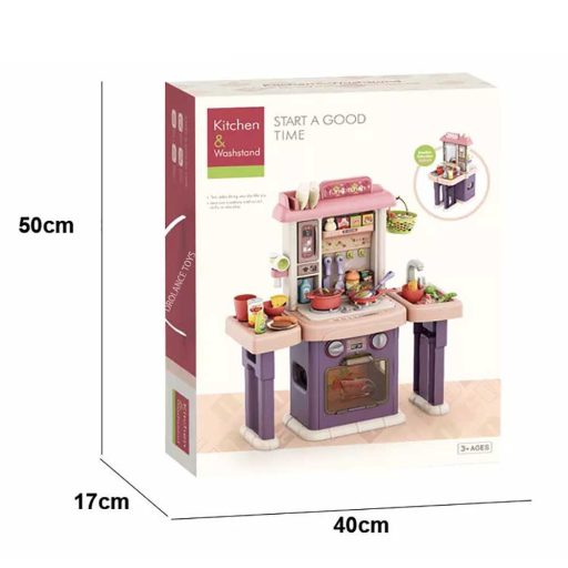 Set de bucatarie si baie de jucarie 2 in1, 43 piese