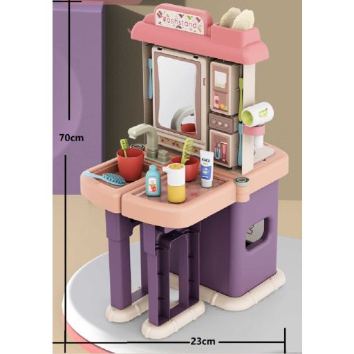 Set de bucatarie si baie de jucarie 2 in1, 43 piese