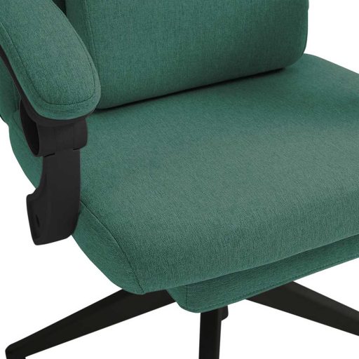 Scaun de birou rotativ cu tetiera si suport pentru picioare, verde