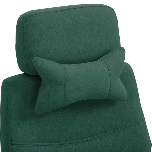 Scaun de birou rotativ cu tetiera si suport pentru picioare, verde
