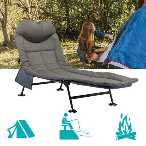 Pat de camping cu design pliabil