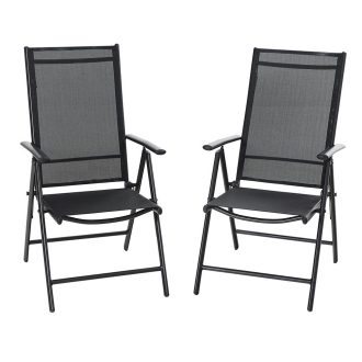 Scaun pliabil de gradina din aluminiu, 2 buc