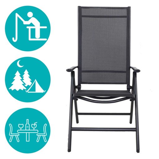 Scaun pliabil de gradina din aluminiu, 2 buc