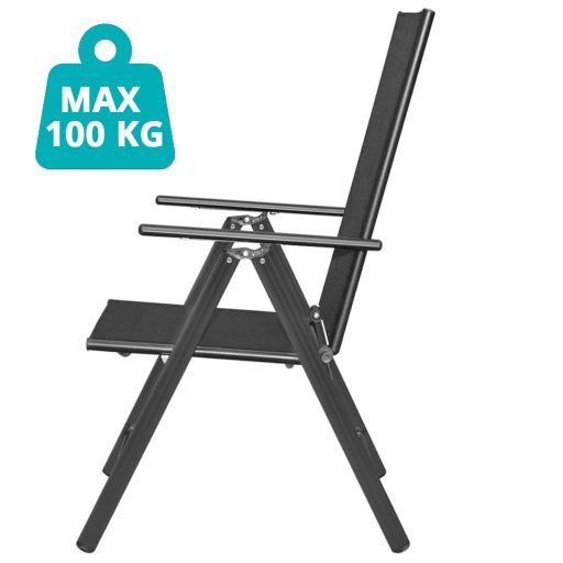Scaun pliabil de gradina din aluminiu, 2 buc