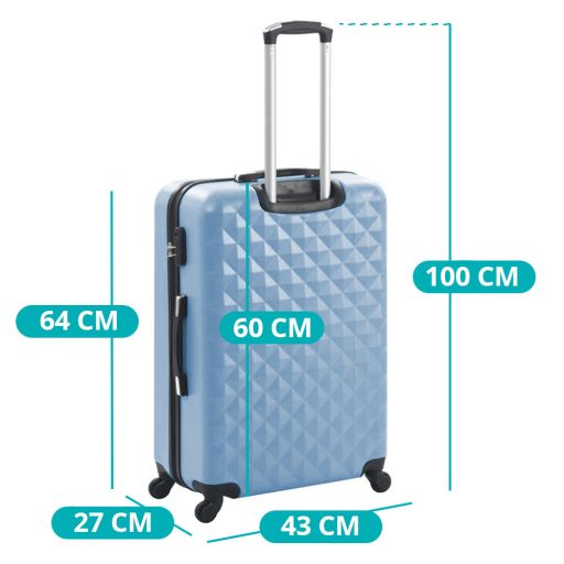 Set valiza de calatorie cu geanta cosmetica-albastru otel