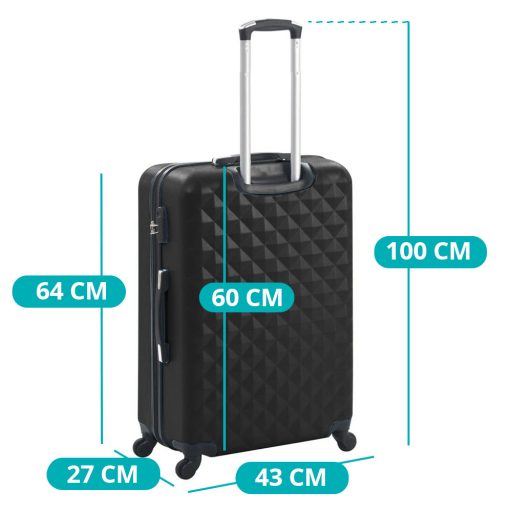 Set valiza de calatorie cu geanta cosmetica-negru
