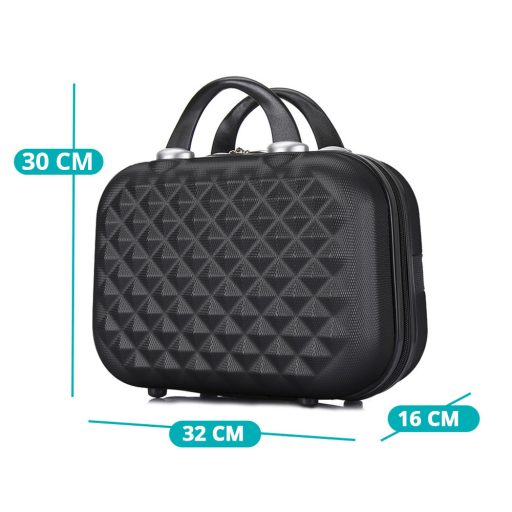 Set valiza de calatorie cu geanta cosmetica-negru