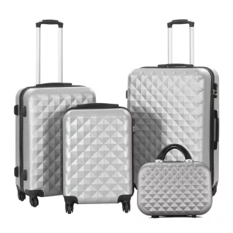 Set valiza de calatorie cu geanta cosmetica-gri