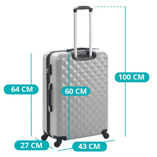 Set valiza de calatorie cu geanta cosmetica-gri