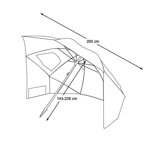 Umbrela de plaja, 225 cm