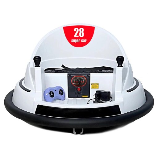 Dodgem electric pentru copii, 6V, cu baterie si telecomanda, alb