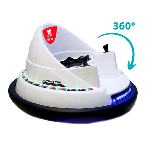 Dodgem electric pentru copii, 6V, cu baterie si telecomanda, alb
