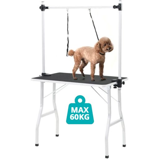 Masa toaletaj pentru animale de companie cu doua brate de fixare