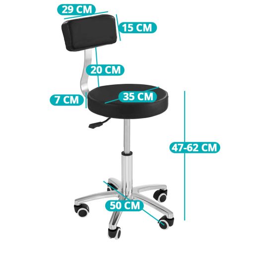 Scaun de cosmetica cu spatar-negru