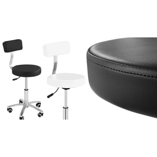 Scaun de cosmetica cu spatar-negru